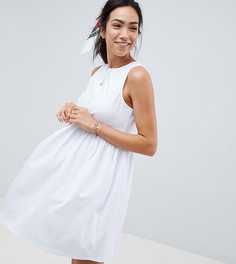 Свободное платье без рукавов и с пуговицами ASOS DESIGN Maternity - Белый