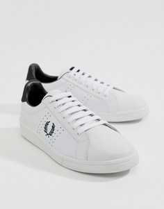 Белые кожаные кроссовки с контрастной отделкой Fred Perry - Белый