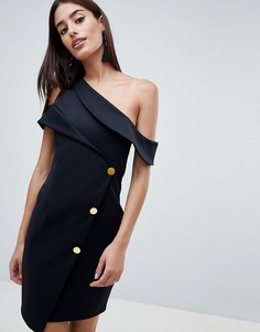 Асимметричное платье-смокинг мини ASOS DESIGN - Черный