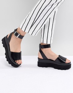 Кожаные сандалии на платформе ASOS DESIGN - Черный