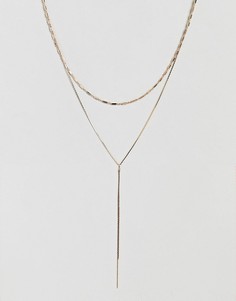 Многорядное ожерелье с узлом ASOS DESIGN - Золотой