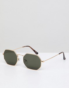 Золотистые солнцезащитные очки с дымчатыми стеклами ASOS DESIGN - Золотой