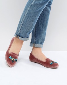 Балетки с вышивкой ASOS DESIGN - Розовый