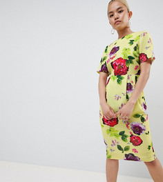 Платье миди с цветочным принтом ASOS DESIGN Petite - Мульти