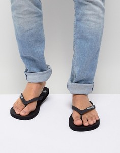 Черные шлепанцы с логотипом Hollister Solid - Черный