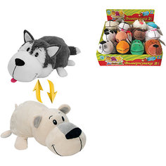 Мягкая игрушка-вывернушка 1toy Хаски - Полярный медведь, 20 см