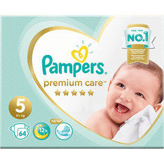 Подгузники Pampers Premium Care  11+ кг, размер 5, 64 шт.