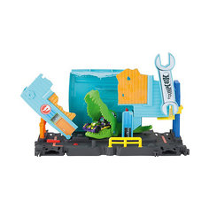 Автотрек Hot Wheels "С монстрами-злодеями" Атака аллигатора на гараж Mattel