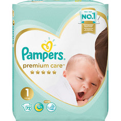 Подгузники Pampers Premium Care 2-5 кг, размер 1, 72 шт.