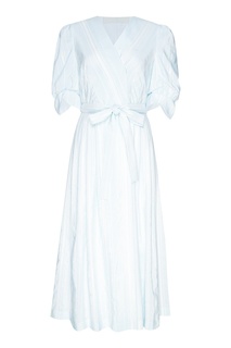 Голубое платье из хлопка в полоску Ulyana Sergeenko