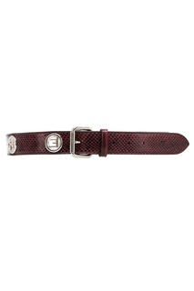 Бордовый ремень из текстурированной кожи Fendi
