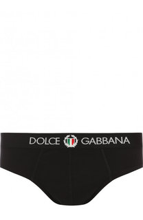 Хлопковые брифы с широкой резинкой Dolce &amp; Gabbana