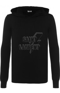 Хлопковое худи с принтом Saint Laurent