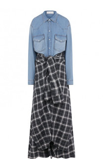 Клетчатое платье в комплекте с джинсовой рубашкой и шортами Faith Connexion