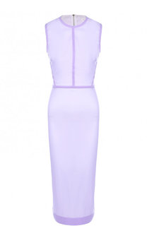 Приталенное шелковое платье с круглым вырезом Victoria Beckham