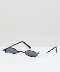 Круглые солнцезащитные очки в черной металлической оправе AJ Morgan - Черный
