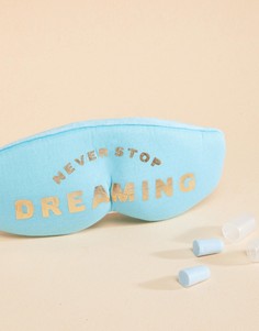 Дорожный набор из маски для глаз с принтом Never Stop Dreaming и берушей Typo - Мульти