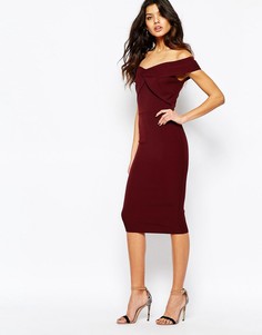 Облегающее платье с открытыми плечами River Island - Фиолетовый