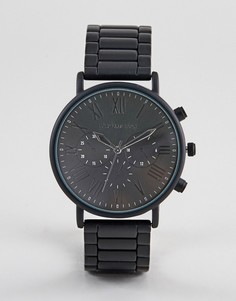Матовые черные наручные часы с римскими цифрами ASOS DESIGN - Серебряный