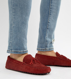 Красные замшевые мокасины для широкой стопы с завязками ASOS DESIGN - Красный