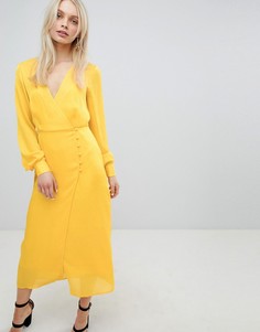 Жаккардовое платье на пуговицах ASOS DESIGN - Желтый