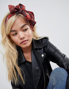 Головной платок с цветочным и плиточным принтом ASOS DESIGN - Красный
