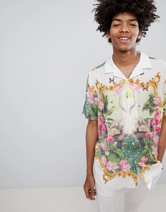 Oversize-рубашка с принтом слонов ASOS DESIGN - Белый