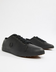 Черные кожаные кеды Fred Perry - Черный