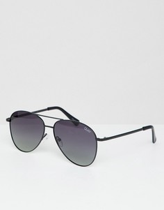 Черные солнцезащитные очки-авиаторы Quay Australia Still Standing - Черный