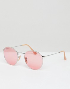 Круглые солнцезащитные очки с розовыми стеклами Ray‑Ban - Розовый