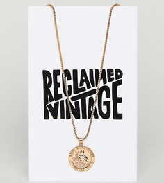 Ожерелье с подвеской в виде монеты Reclaimed Vintage - Золотой