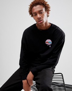 Удлиненный oversize-лонгслив с принтом ASOS DESIGN - Черный