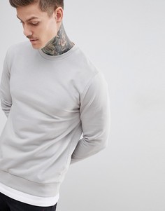 Светло-серый свитшот со вставкой по краю ASOS DESIGN - Серый