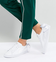Белые замшевые кроссовки с бантами Puma - Белый