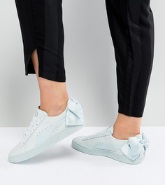 Светло-зеленые кроссовки с бантом Puma - Серый