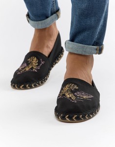 Черные эспадрильи с вышивкой ASOS DESIGN - Светло-бежевый
