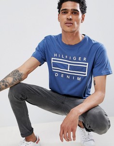 Футболка с принтом на груди Tommy Hilfiger - Темно-синий
