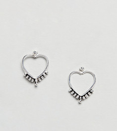 Серебряные серьги-гвоздики с гравировкой ASOS DESIGN - Серебряный