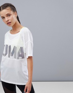 Белая футболка с переливающимся логотипом Puma Big Cat - Белый