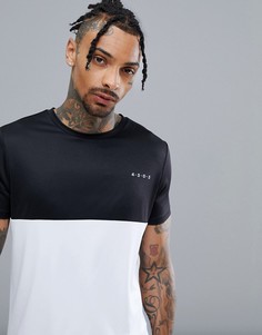 Футболка из быстросохнущей ткани с контрастной вставкой ASOS 4505 - Черный