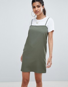 Платье мини на бретельках с квадратным вырезом ASOS DESIGN - Зеленый