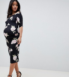 Облегающее платье с открытыми плечами и цветочным принтом ASOS DESIGN Maternity - Мульти