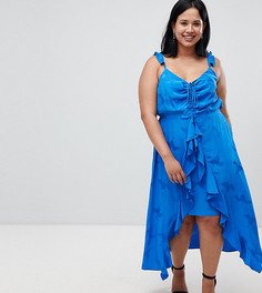 Жаккардовое платье с цветочным принтом River Island Plus - Синий