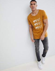 Свободная длинная футболка с принтом цифр ASOS DESIGN - Рыжий