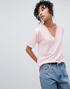 Футболка в полоску с V-образным вырезом ASOS DESIGN - Мульти