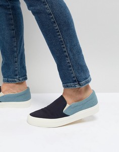 Двухцветные кеды-слипоны ASOS DESIGN - Синий