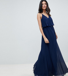 Плиссированное платье макси ASOS DESIGN Tall - Темно-синий
