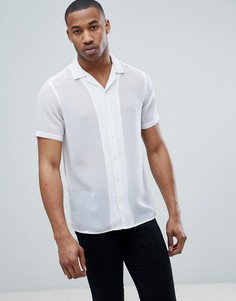 Прозрачная рубашка классического кроя с отложным воротником ASOS DESIGN - Белый