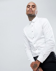 Рубашка узкого кроя на кнопках ASOS DESIGN - Белый