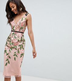 Платье-футляр миди с цветочной вышивкой ASOS DESIGN Tall - Мульти